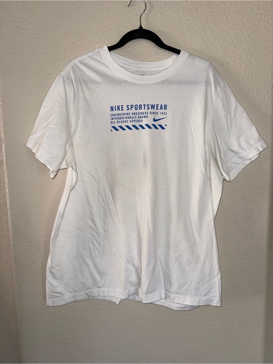 Nike Other - Nike White Short Sleeve Tee with Blue Chest Graphic Mens XL